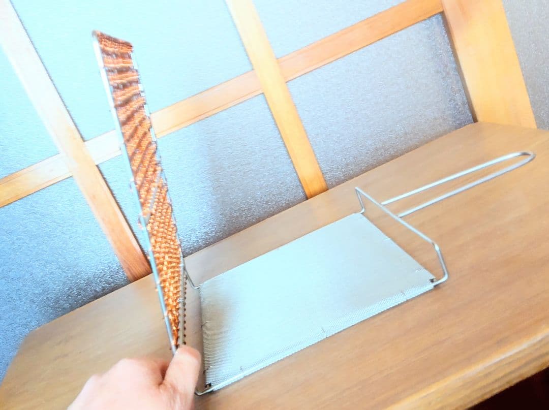 新品未使用　京都　辻和金網　銅手編み　手付焼網　定価12100円（税込）