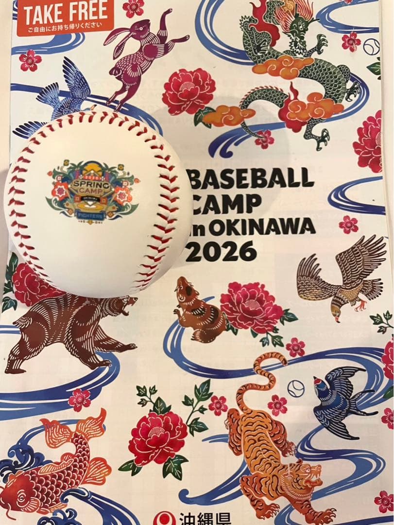 日本ハムファイターズ 山崎福也 直筆サインボール 2026 沖縄キャンプ限定球