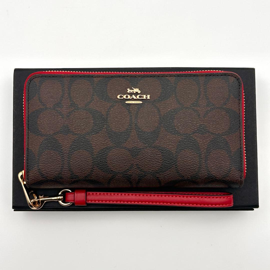 ✨美品✨ COACH コーチ 長財布 PVCレザー ラウンドファスナー