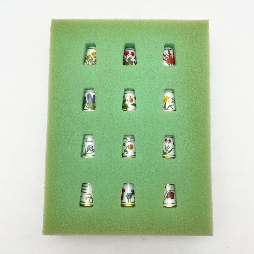 ♦️セール【美品/12個】シンブル オランダの花 フランクリン・ポーセリン