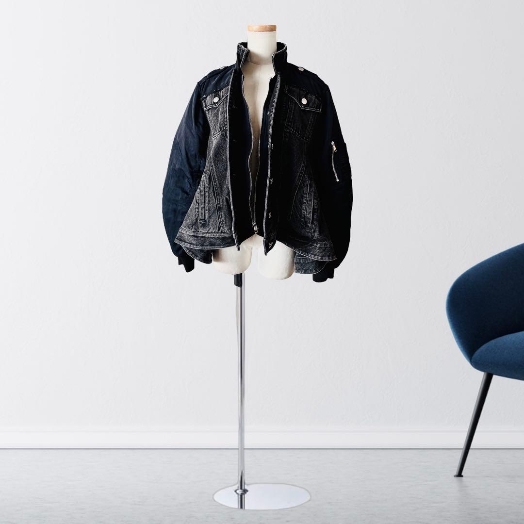 定価14万 3.1 フィリップリム 黒 デニム MA-1 デニム ジャケット M