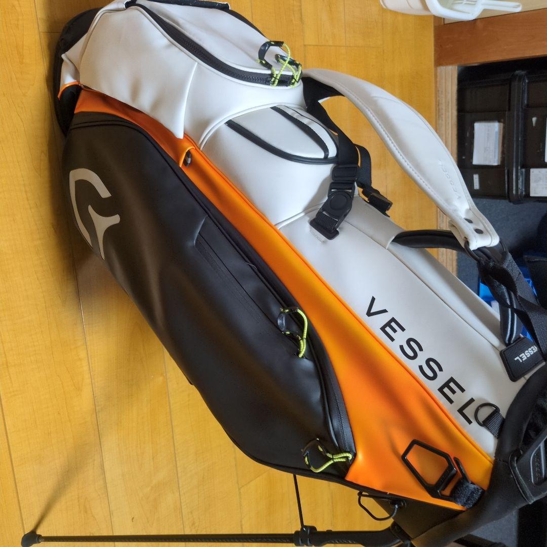 Vessel ゴルフキャディバッグ ホワイト/オレンジ