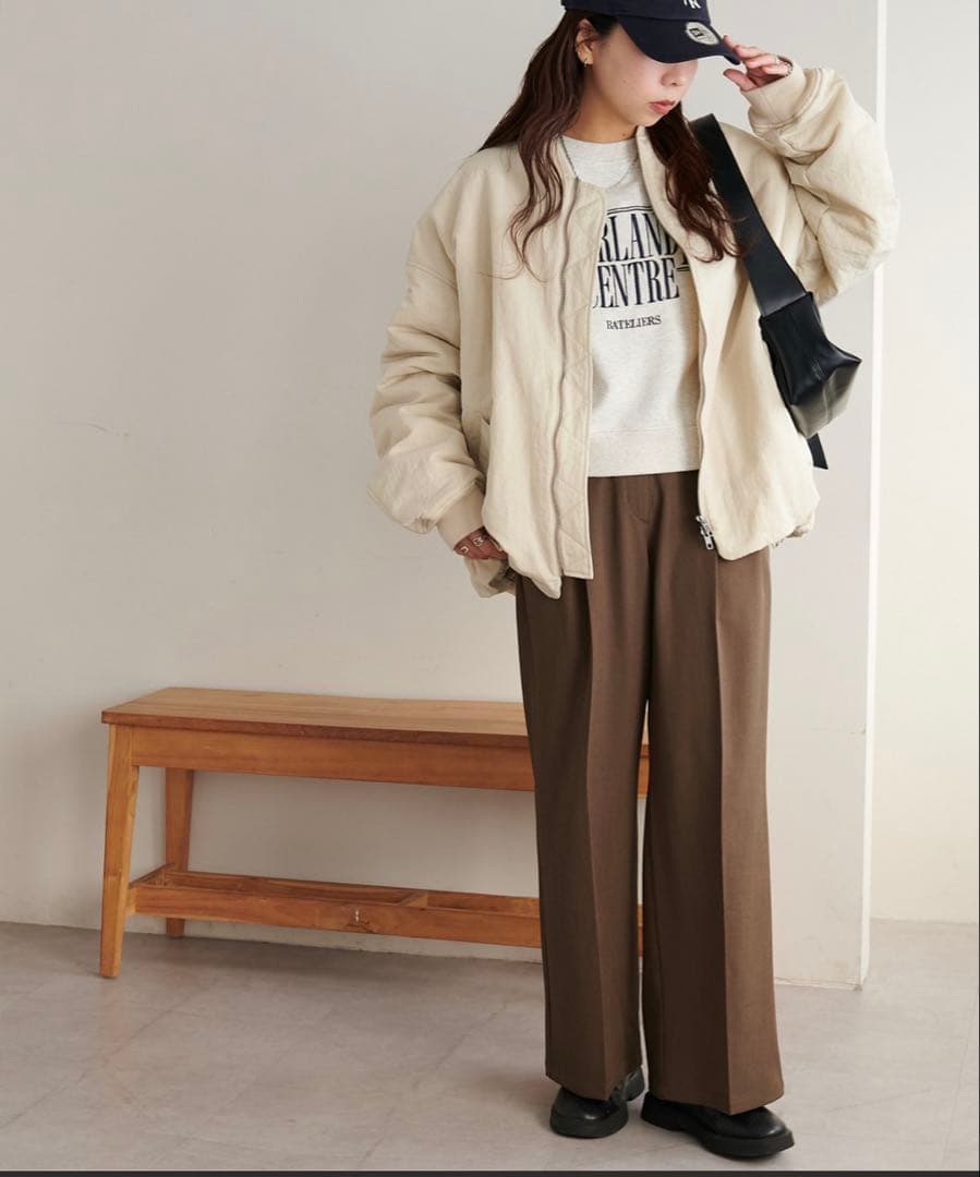 【美品】DISCOAT ディスコート メモリーボンバーブルゾン　アイボリー