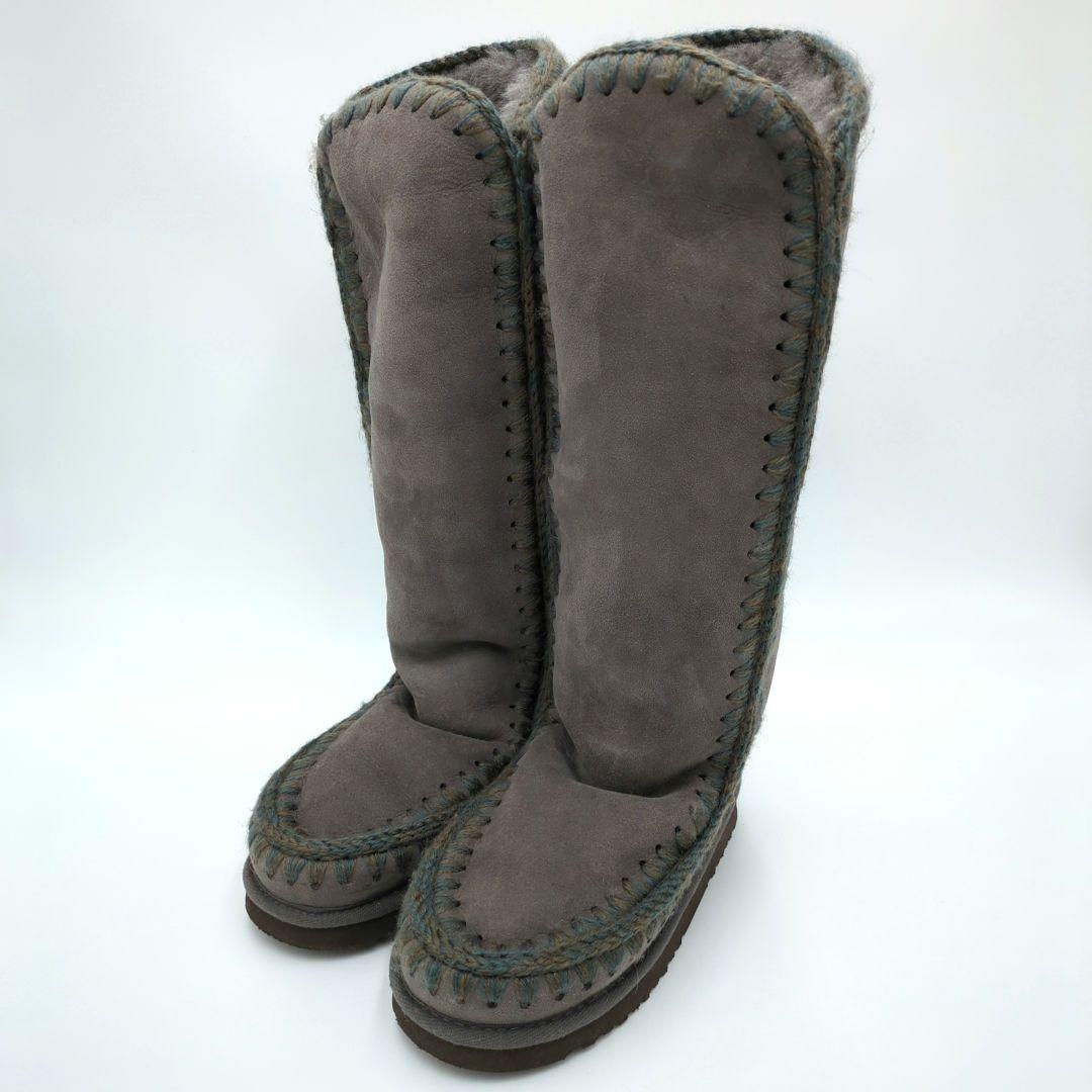 美品　MOU ムー　エスキモーブーツ　ムートンブーツ　ロングブーツ　37