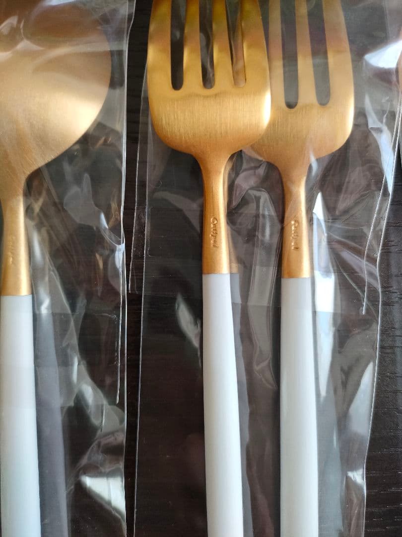 クチポール　ゴア　ホワイト　マットゴールド　デザートセット2組