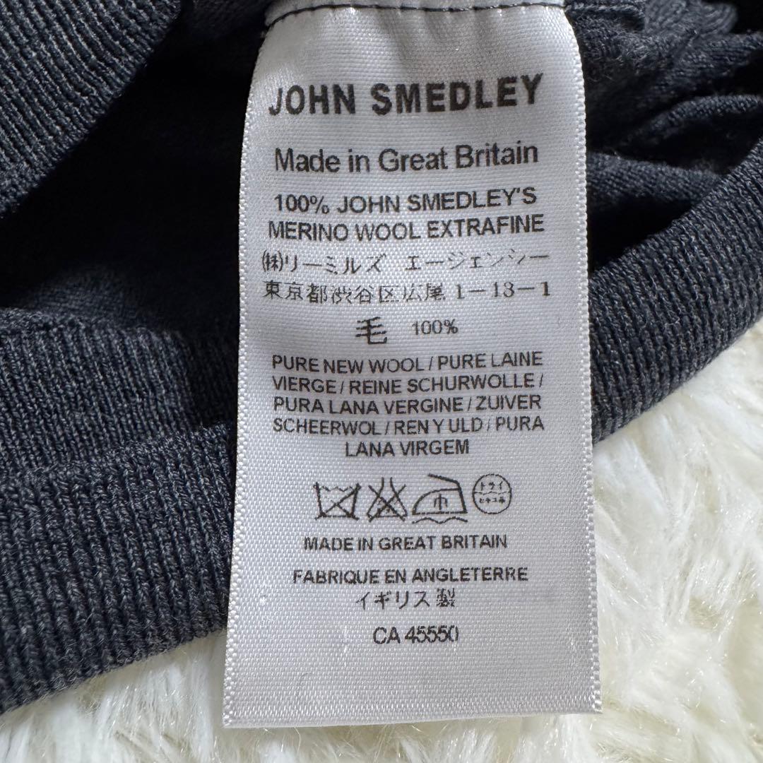 【美品】ジョンスメドレー タートルネック ニット S チャコール メリノウール