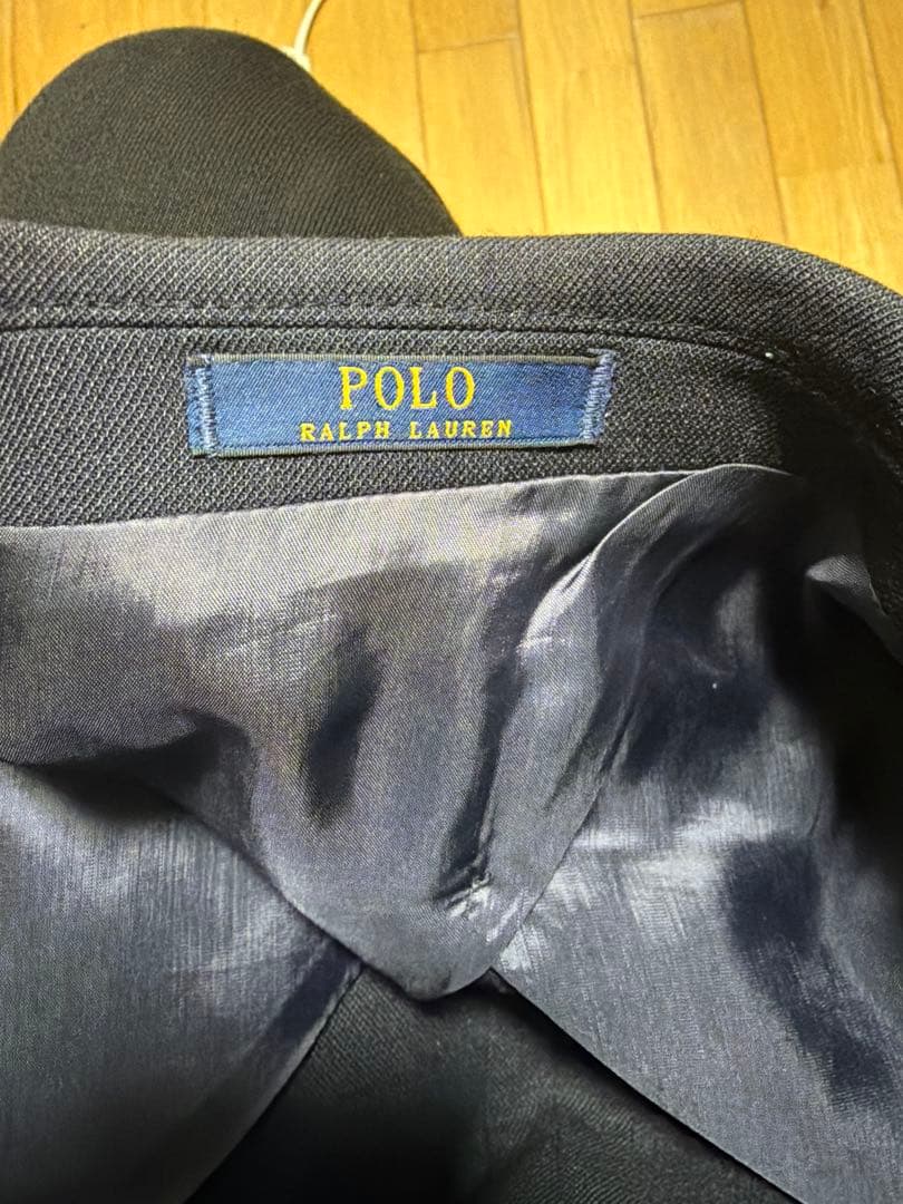 POLORALPH LAUREN ダブルブレスト ブレザー 紺 襟裏クレスト刺繍