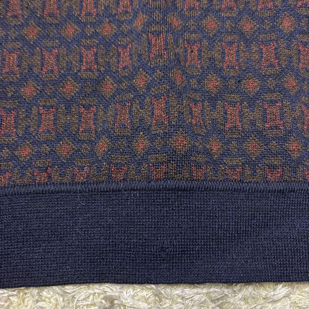 希少XL HERMES エルメス ヴィンテージ ニット セーター H柄 総柄