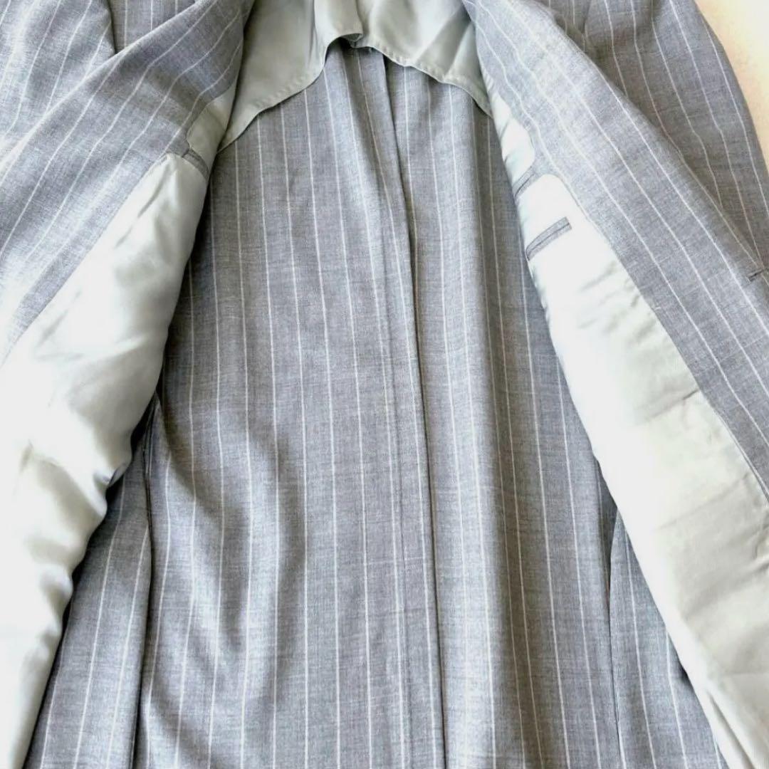 【SALE】極美品BEAMS F スーツ ストライプ グレー 日本製