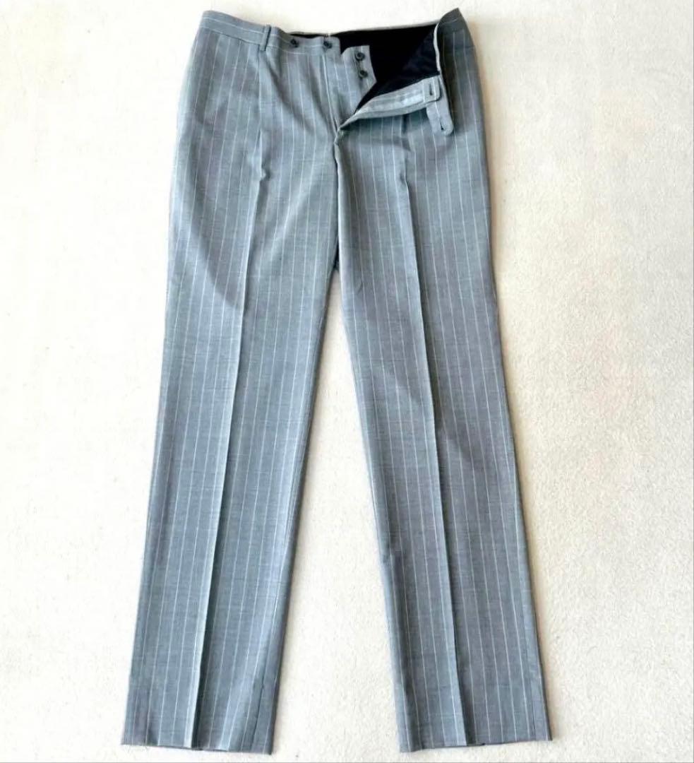 【SALE】極美品BEAMS F スーツ ストライプ グレー 日本製