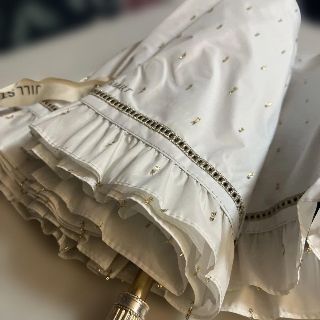 ジルスチュアート晴雨兼用傘 99% UVカット　キラキラ　フリル