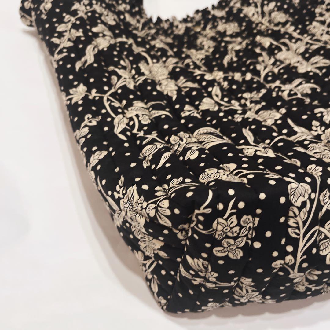 josh.k様オーダー　キルトフリル特大トートバッグ　マロリー　黒