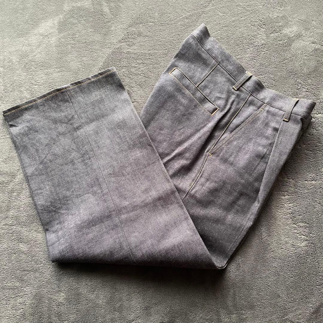 MONKEY TIME ワンプリーツ ストレート エイジレス デニム パンツ
