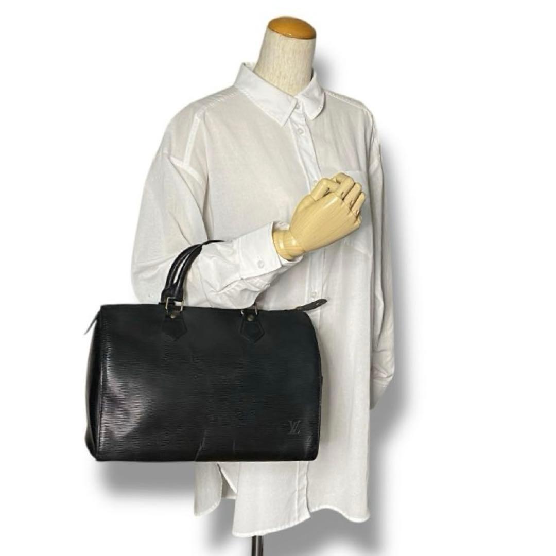 美品 ルイヴィトン スピーディ 30 エピ ノワール バッグ ボストン メンズ