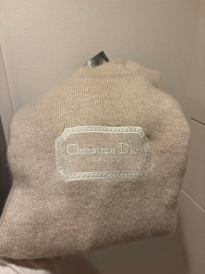 ディオール Dior ／ベージュ カシミア ニット・セーター Lサイズ