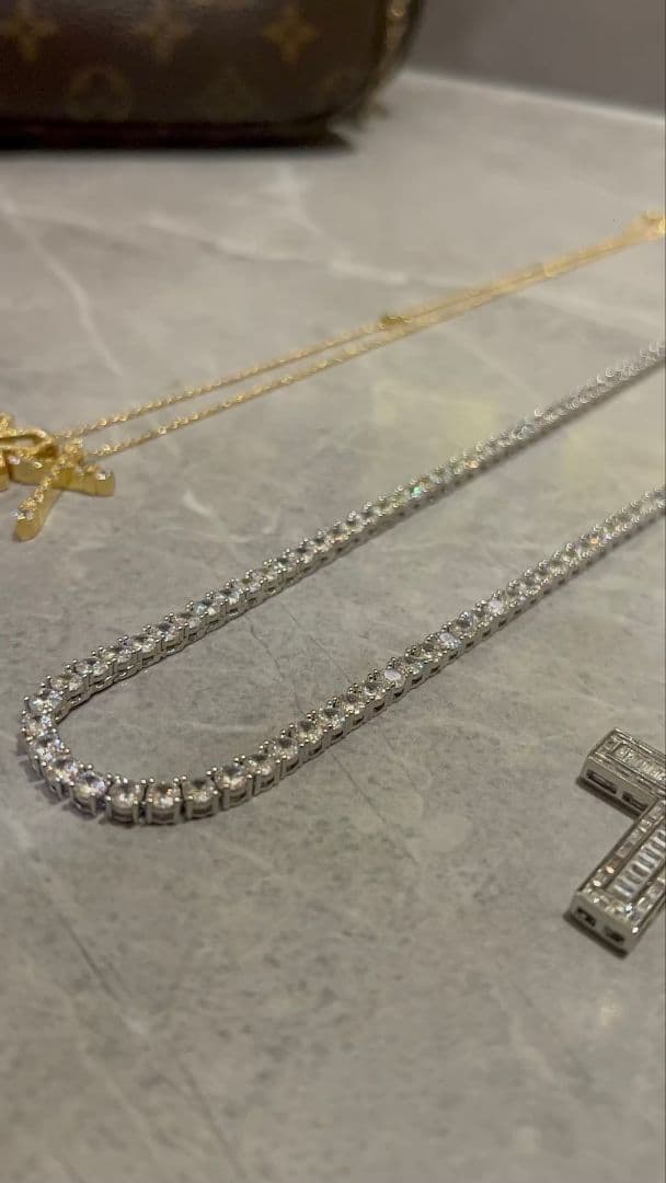 大人気！！テニスネックレス チェーン シルバー レディース