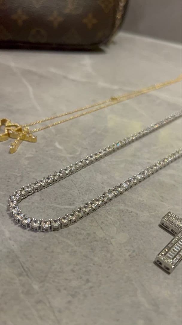大人気！！テニスネックレス チェーン シルバー レディース