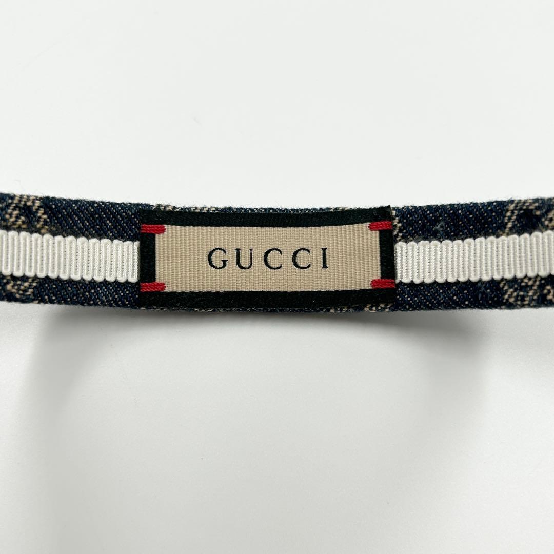 希少✨　グッチ　カチューシャ　エコウォッシュドデニム　マーモント　GGロゴ