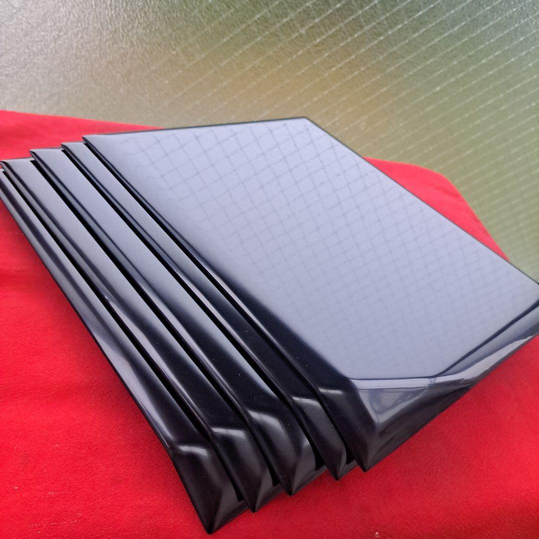 【輪島塗　折敷膳×5客】布着本堅地 鏡面仕上げ　青海波蒔絵　未使用品