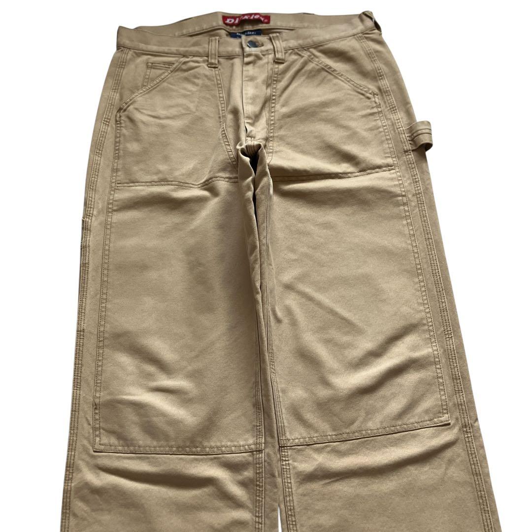 極太90s DICKIES W34 ダック地ダブルニー バギーペインターパンツ