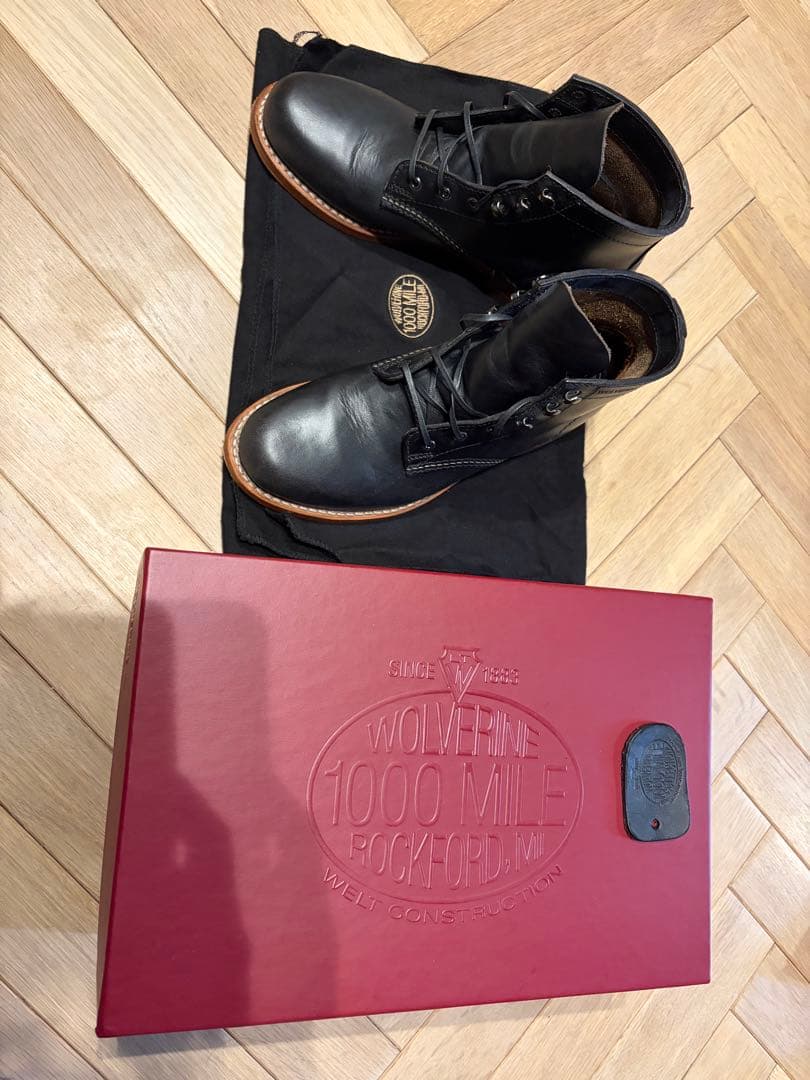 Wolverine 1000 Mile ブラックワークブーツ
