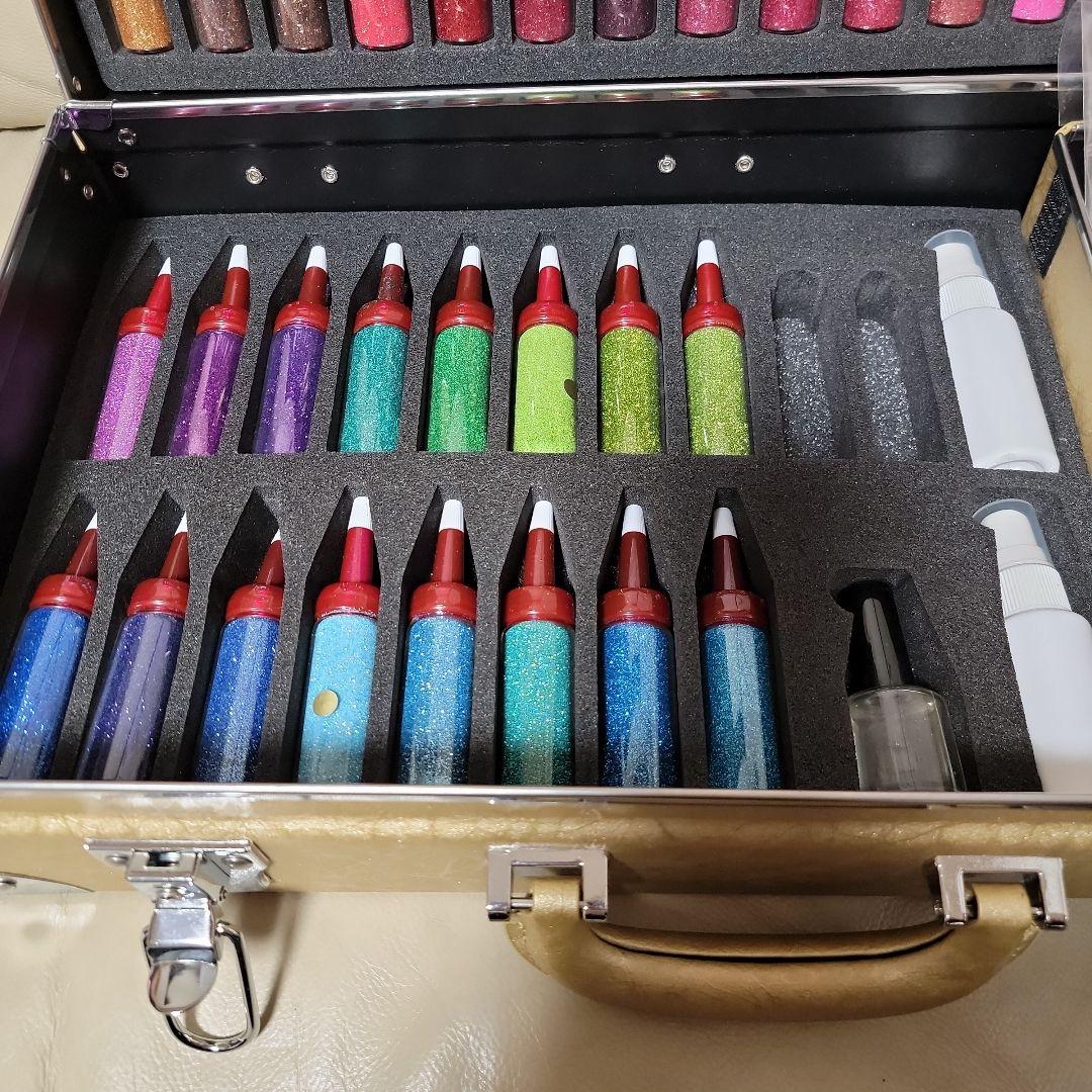 ボディージュエリーアートセット46色♡ ダイヤモンドパウダーグリッター