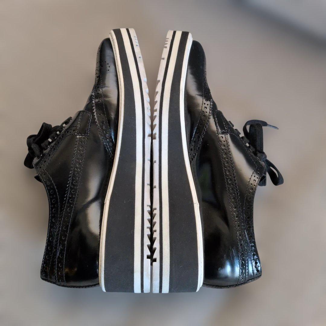 PRADA ブラック レースアップシューズ 厚底 レディース