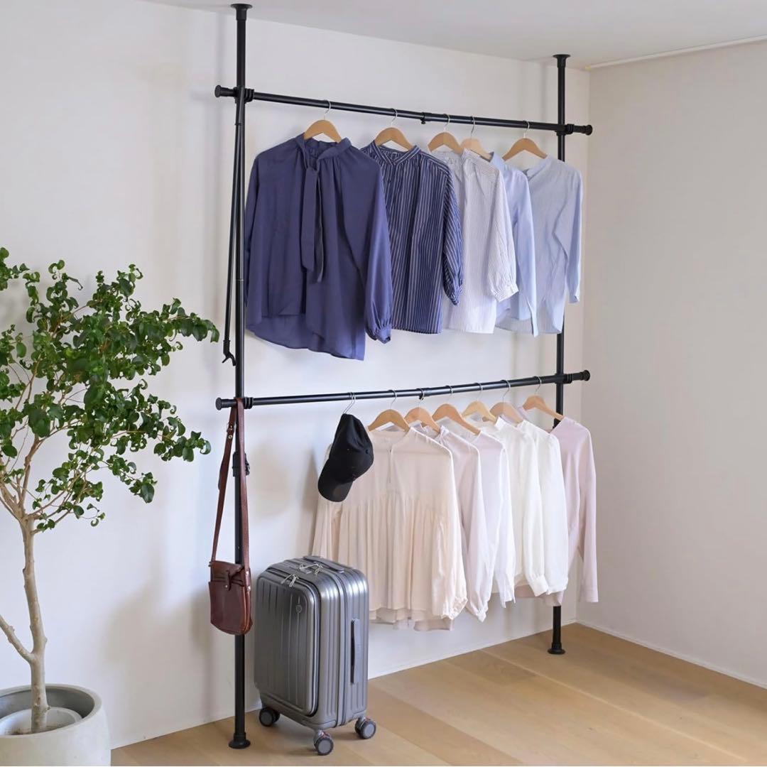 山善 YAMAZEN 突っ張りポールハンガーダブル WJ-775M ×3台セット