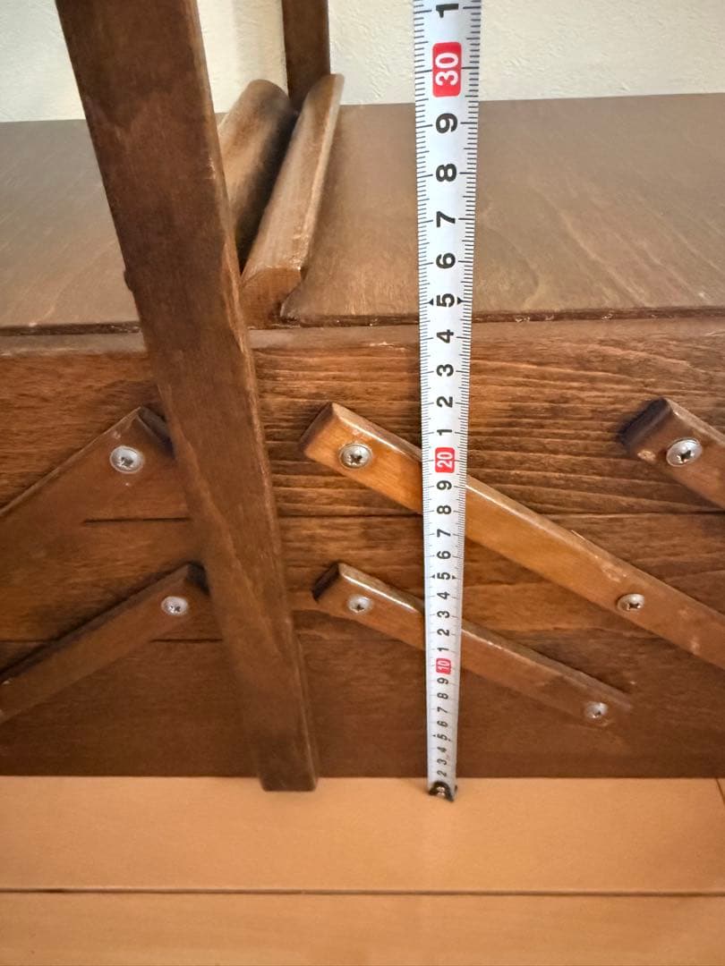 収納箱　大容量裁縫箱　フランスアンティーク　ノルウェー　木製　ヴィンテージ