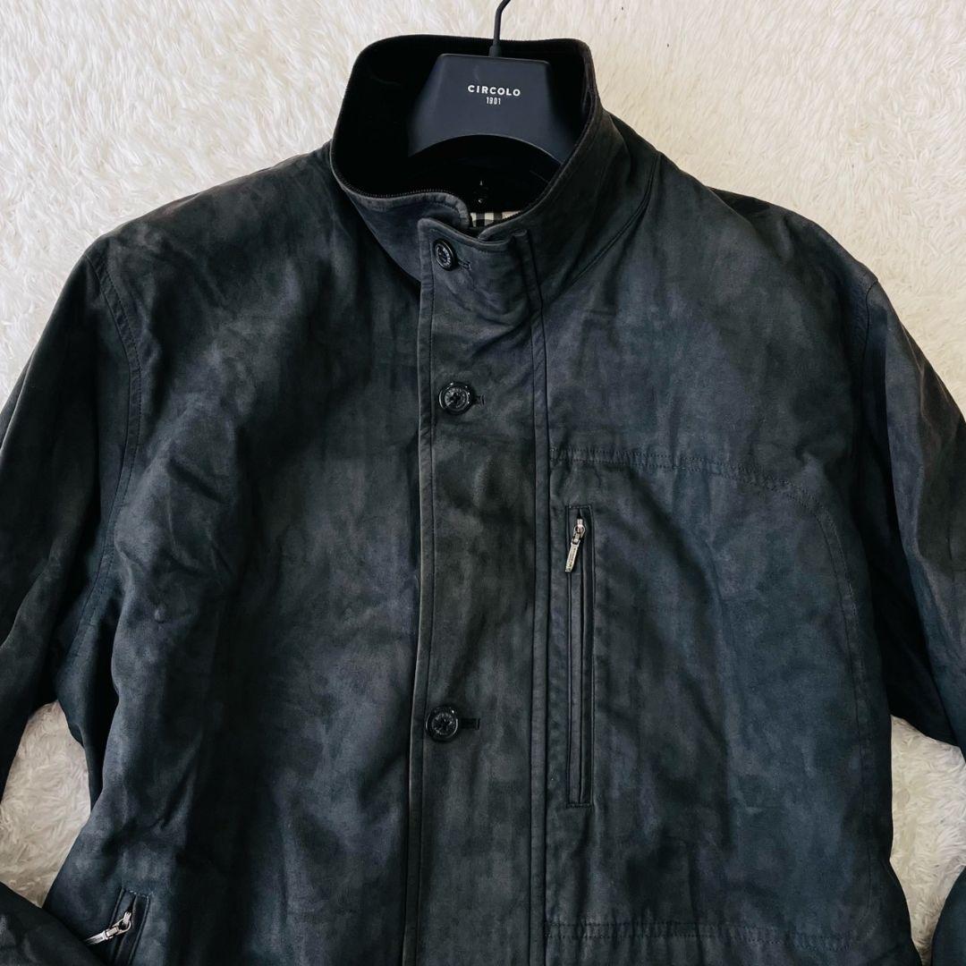 バーバリーロンドン ステンカラーコート ダウンライナー メガチェック 黒 L