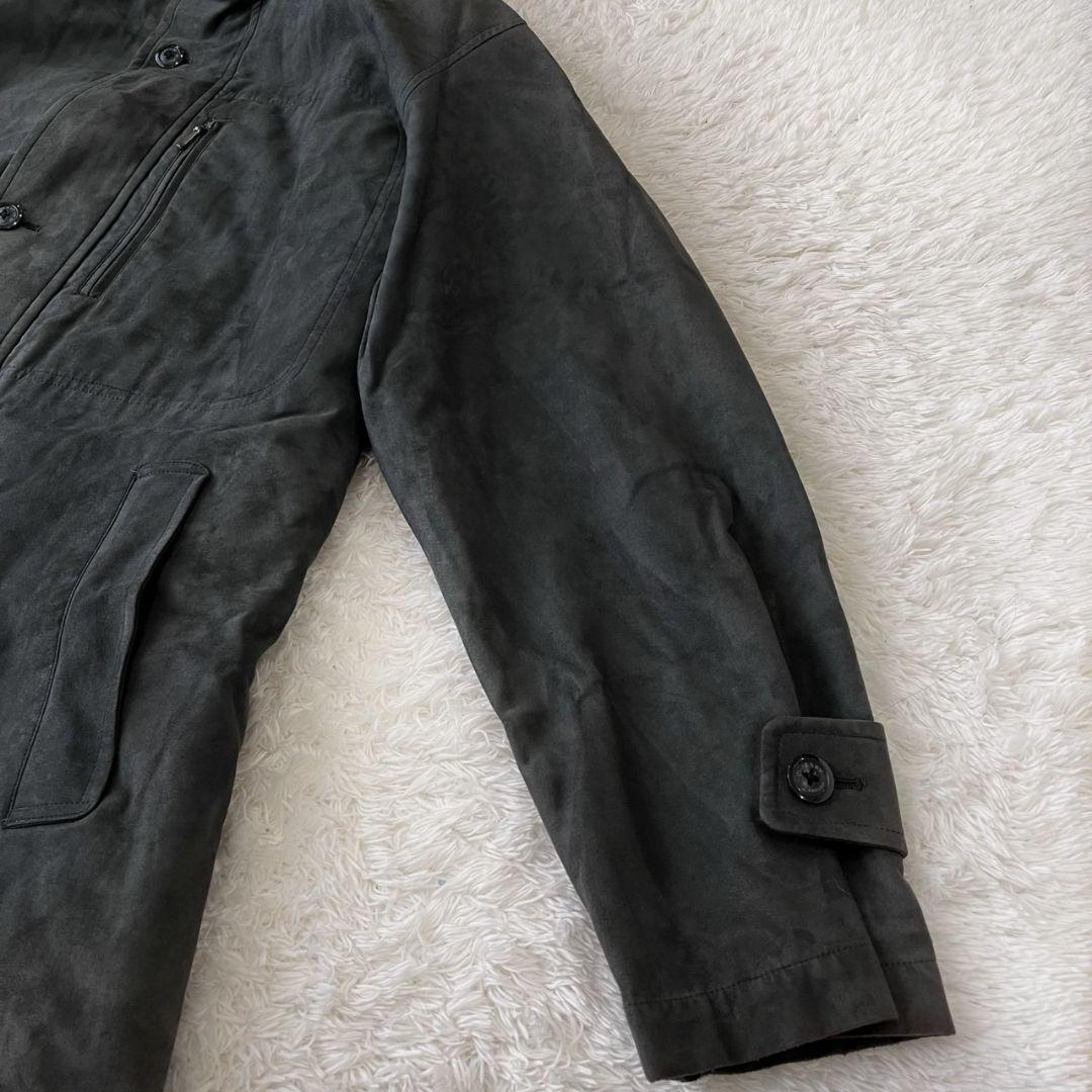 バーバリーロンドン ステンカラーコート ダウンライナー メガチェック 黒 L