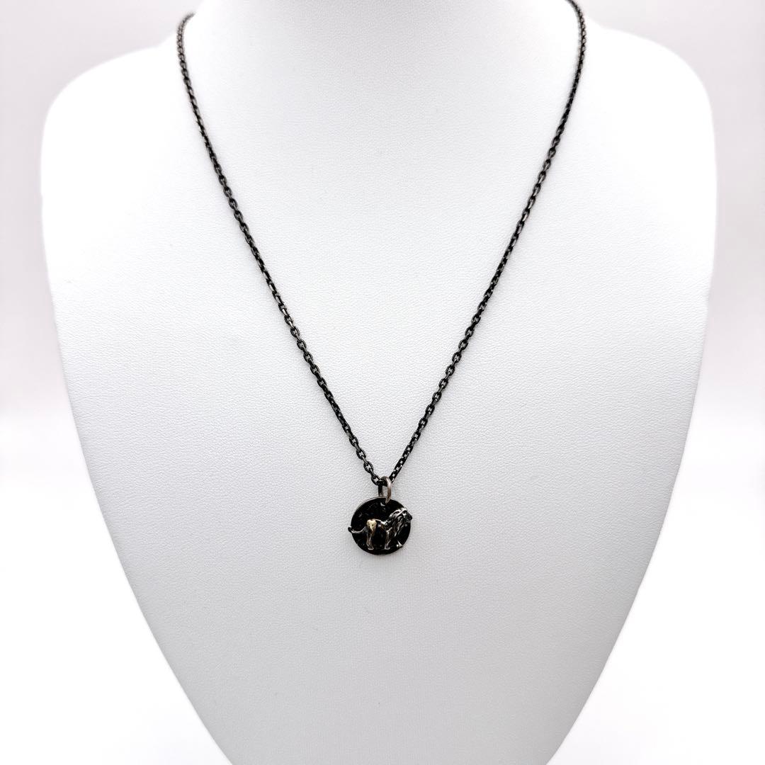 希少✨ agate アガット ネックレス ライオン モチーフ 動物 燻し SLV