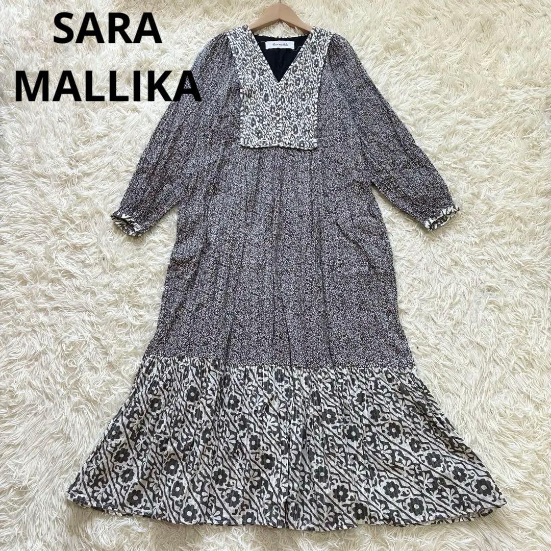 サラマリカ コットンルレックスダブルフラワープリントドレス