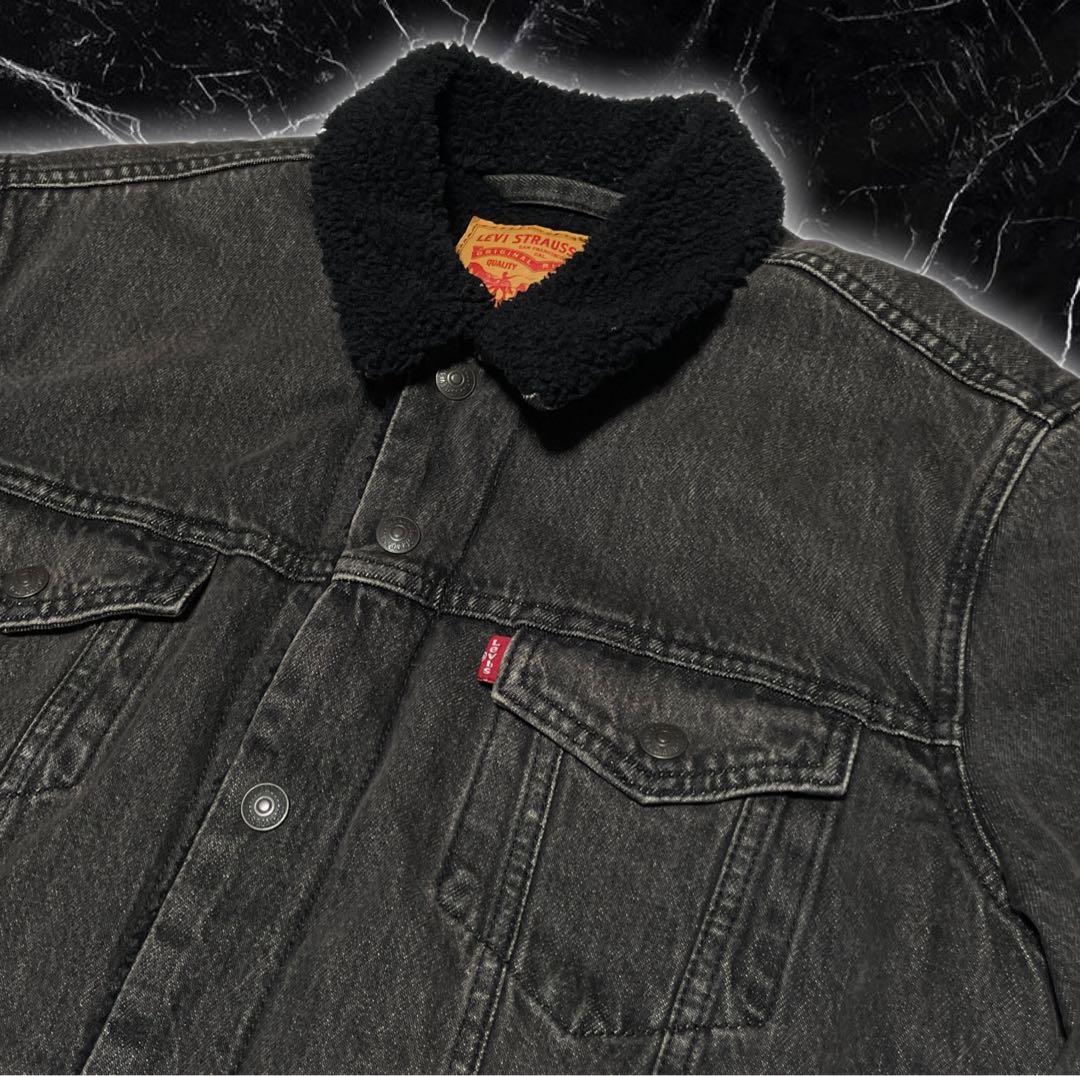 美品 Levi's リーバイス デニムジャケット ボアジャケット 黒 ブラック