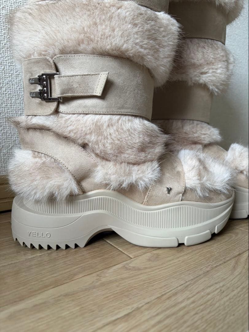 YELLO MOJU LONG BOOTS ベージュ Lサイズ