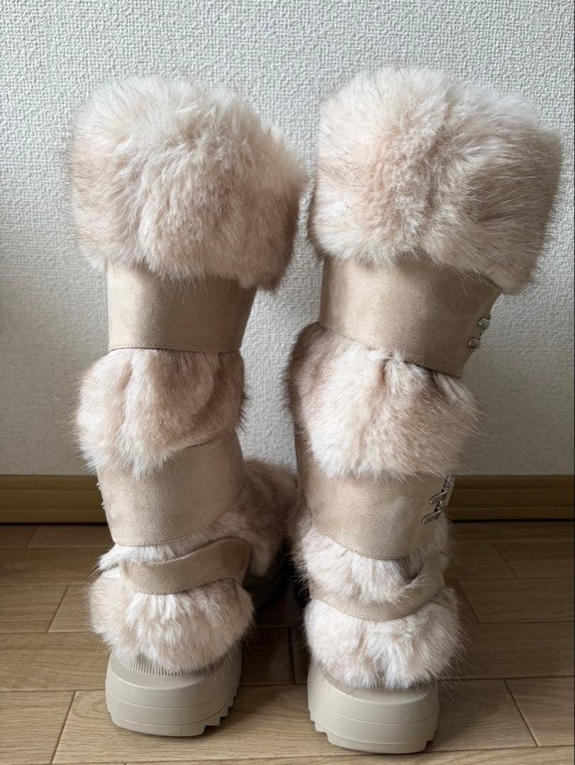 YELLO MOJU LONG BOOTS ベージュ Lサイズ