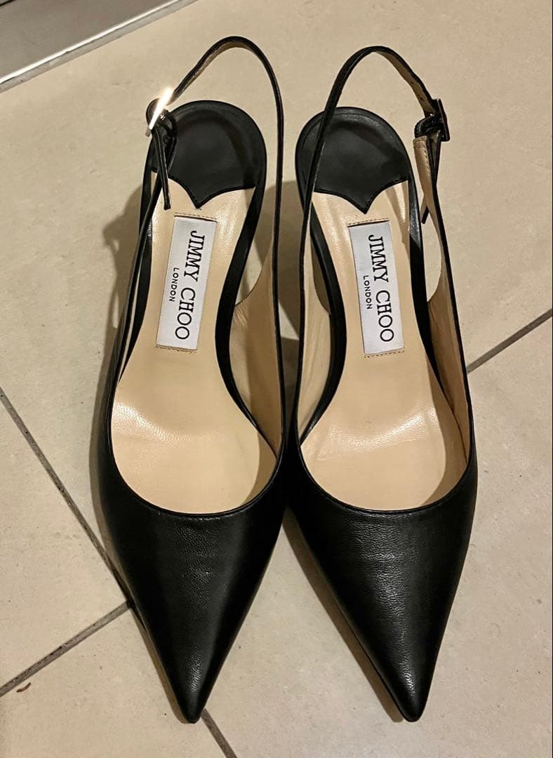 JIMMY CHOO 36(23cm)黒スリングバック6cmヒール　ジミーチュウ