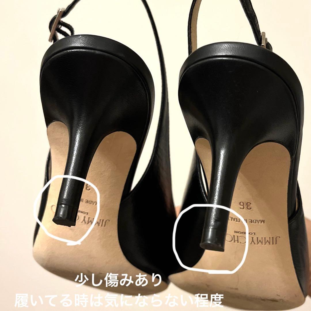 JIMMY CHOO 36(23cm)黒スリングバック6cmヒール　ジミーチュウ