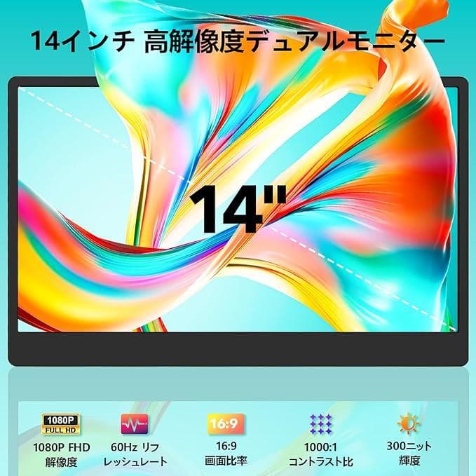 14インチ デュアルモニター LivElect