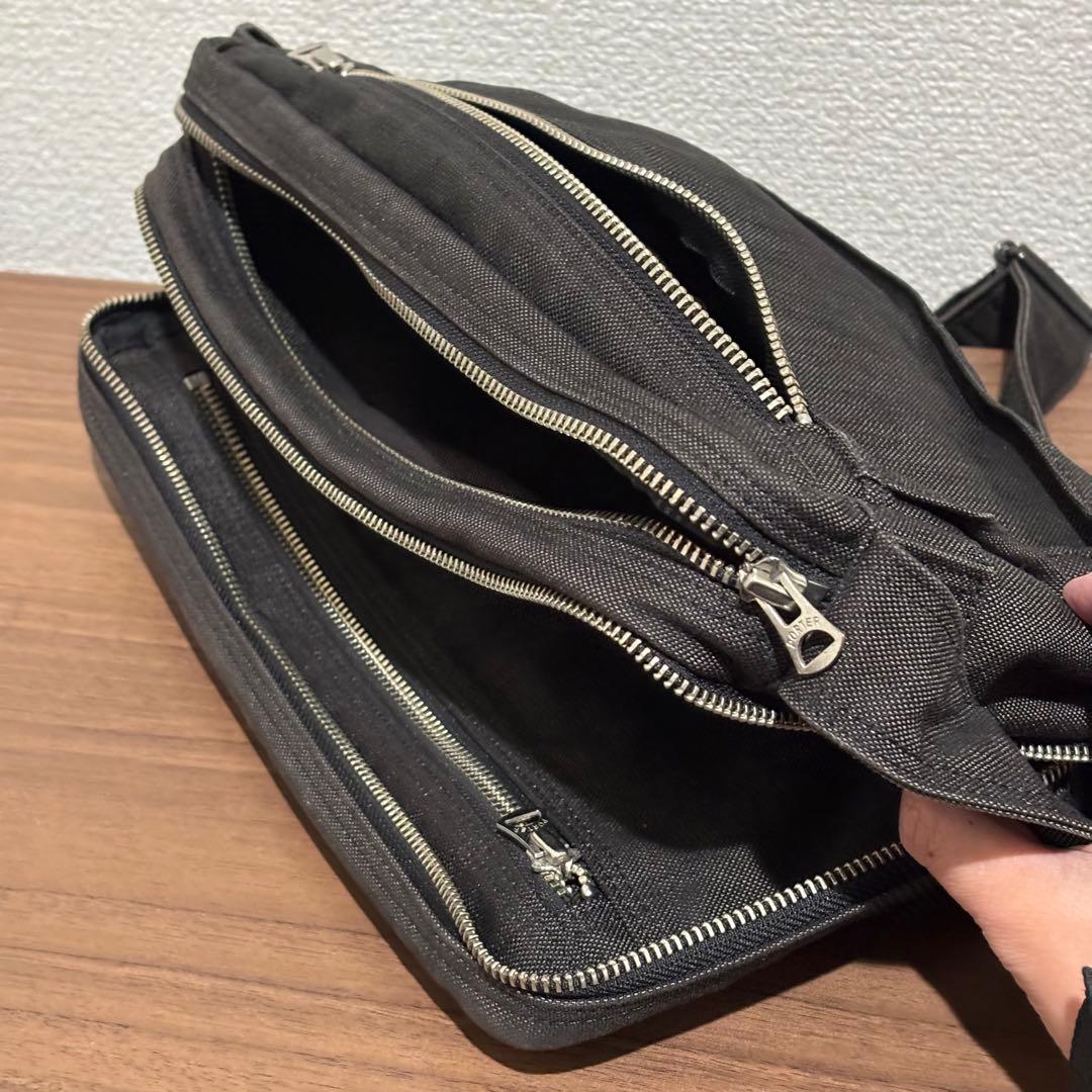 【美品】PORTERポーター スモーキー2層式ショルダーバッグ ダブルファスナー