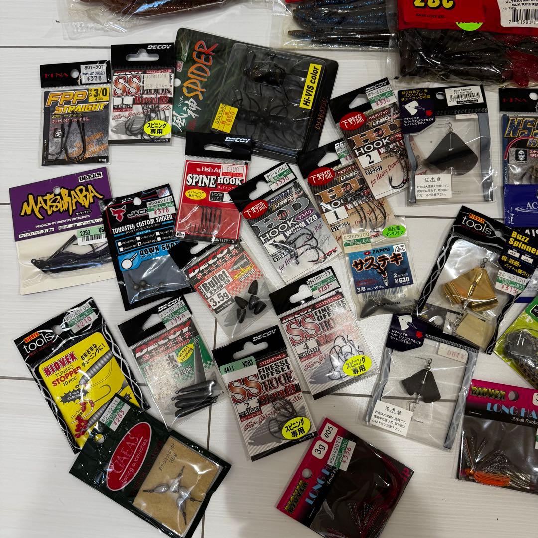 バス釣り引退セット ほぼ未使用 ワーム フック 他