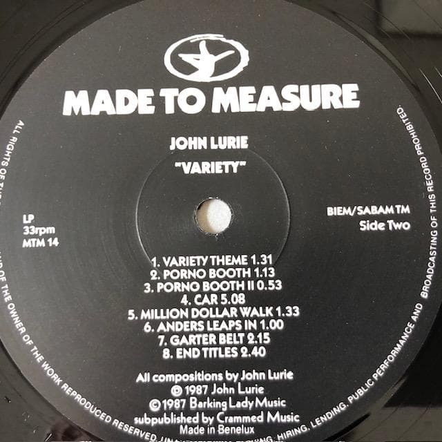 ジョンルーリー ダウンバイロー LP 映画サントラ盤 希少盤 d780y81