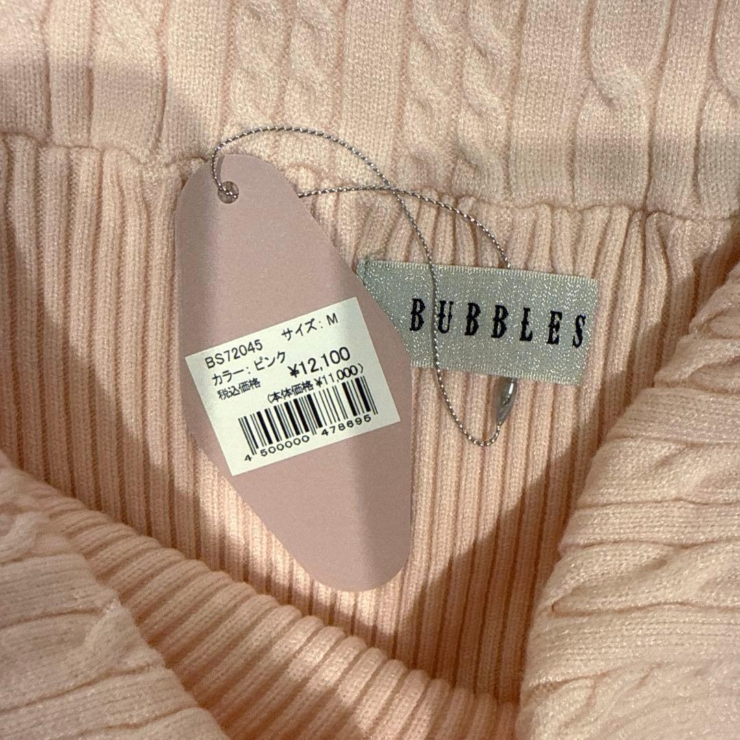 bubbles ケーブルオフショルワンピース ピンク