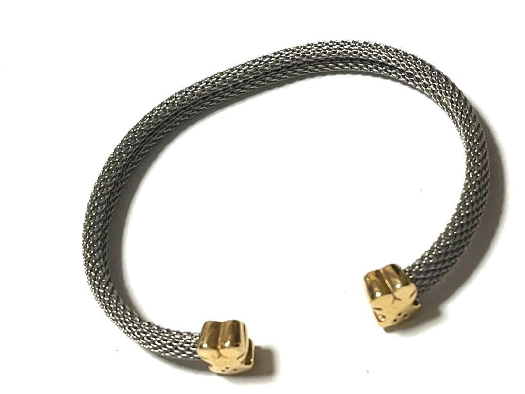 Tous トウス　18金ゴールド　K18 くま　メッシュ　オープン　バングル