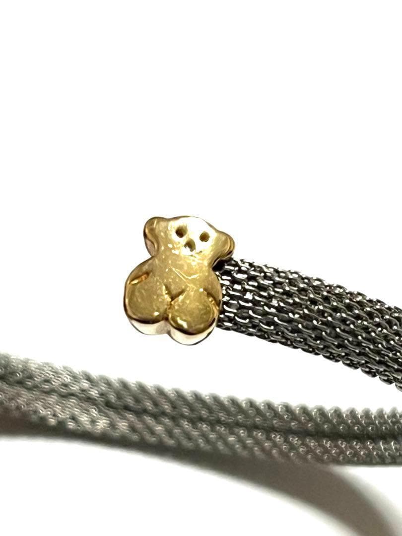 Tous トウス　18金ゴールド　K18 くま　メッシュ　オープン　バングル