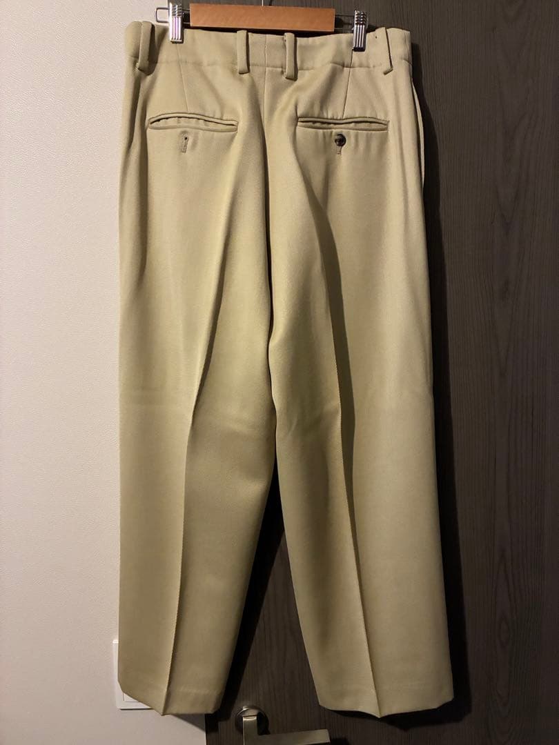 YLEVE WOOL RAYON TWILL TROUSERS ワイドスラックス