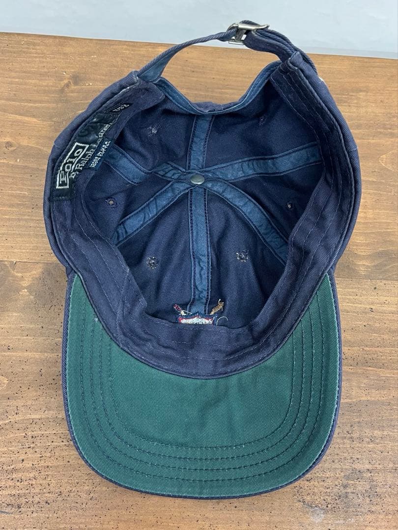 90'S RALPH LAUREN ベースボールキャップ ネイビー USA製