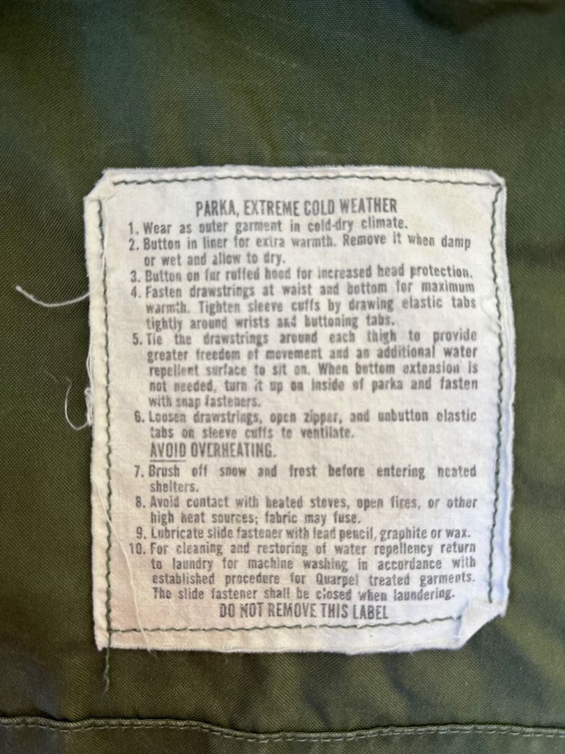 米軍実物 M-65 フィッシュテールパーカー フルセット SIZE:S USED