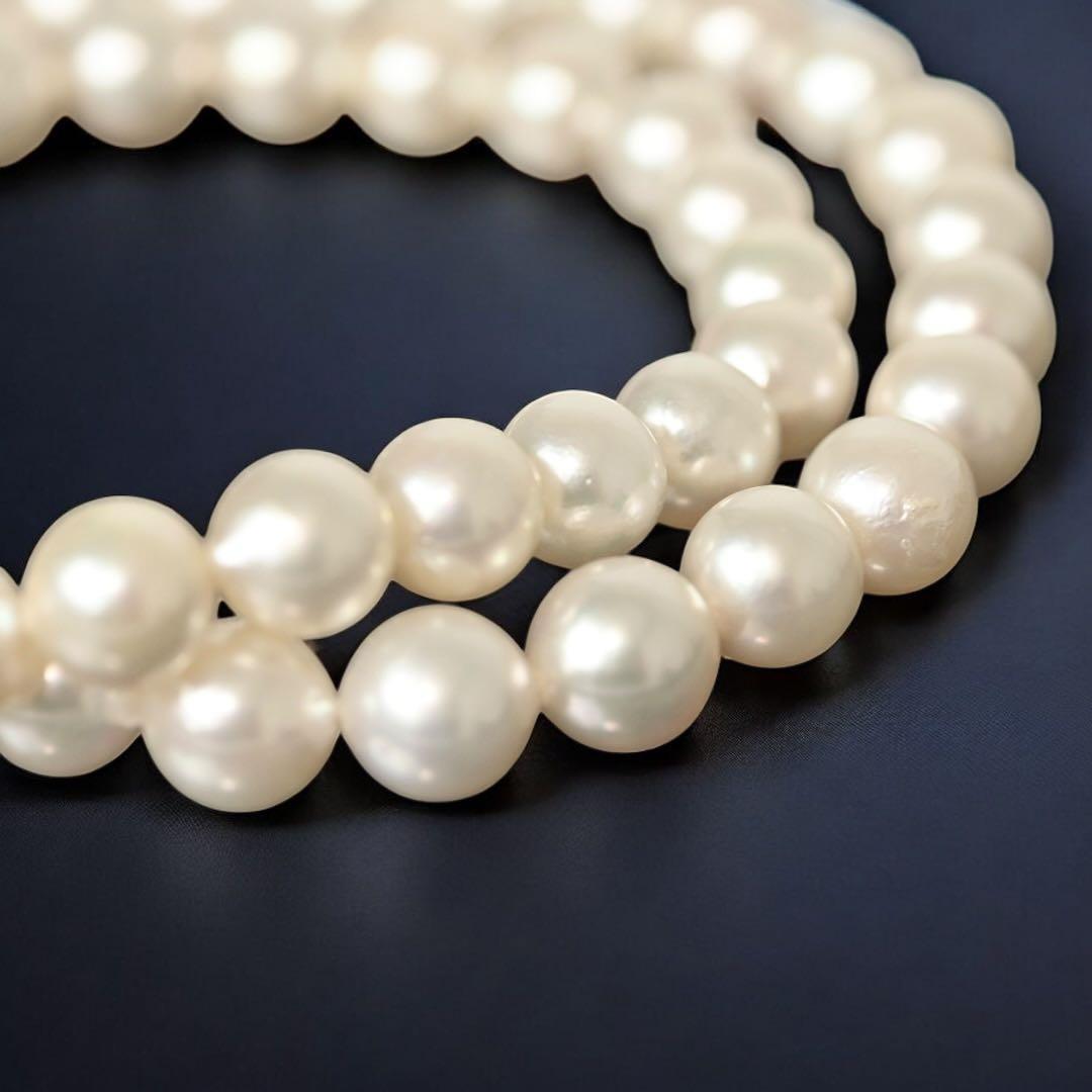 【極上】ツツミ　アコヤ　パール　大珠　本真珠　ネックレス　シルバー　8.5mm