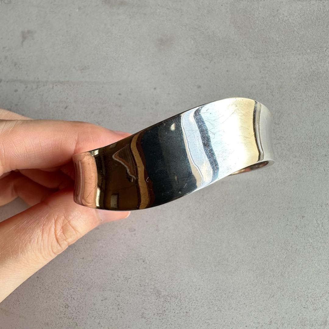 ヴィンテージ！Silver Wavy Curve ブレスレット　#1